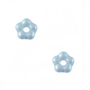 Tschechische Glasperlen Blume 5mm - Alabaster Pastel blue 02010-29310